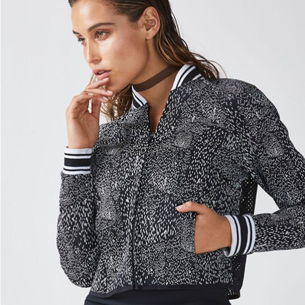 Fabletics Black and White Tia Bomber Jacket
M1